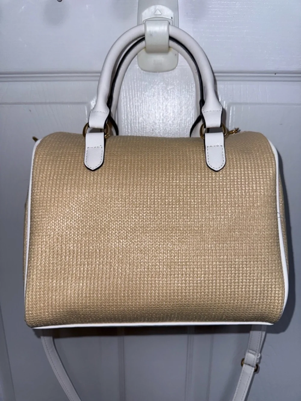 NWT Juicy Couture Free to Be Juicy Speedy Satchel In Natural w/Heart Charm
